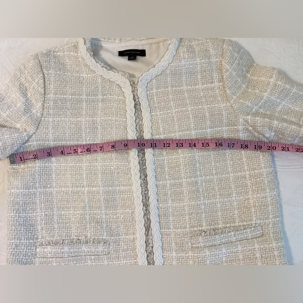 Ann Taylor Cream Tweed Blazer - Picture 4 of 5